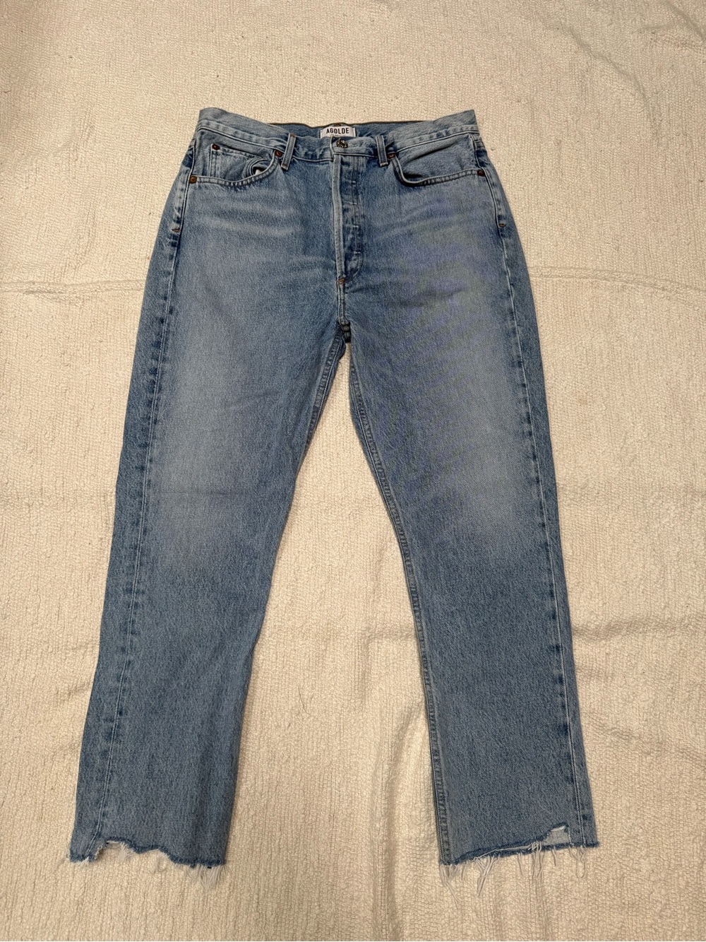 Agolde Riley Raw Hem Button Fly Jeans Size 31
